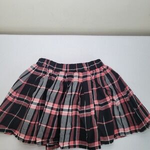 Sunset Sky Girls Plaid Skirt Pink/Black Size 4T Preppy